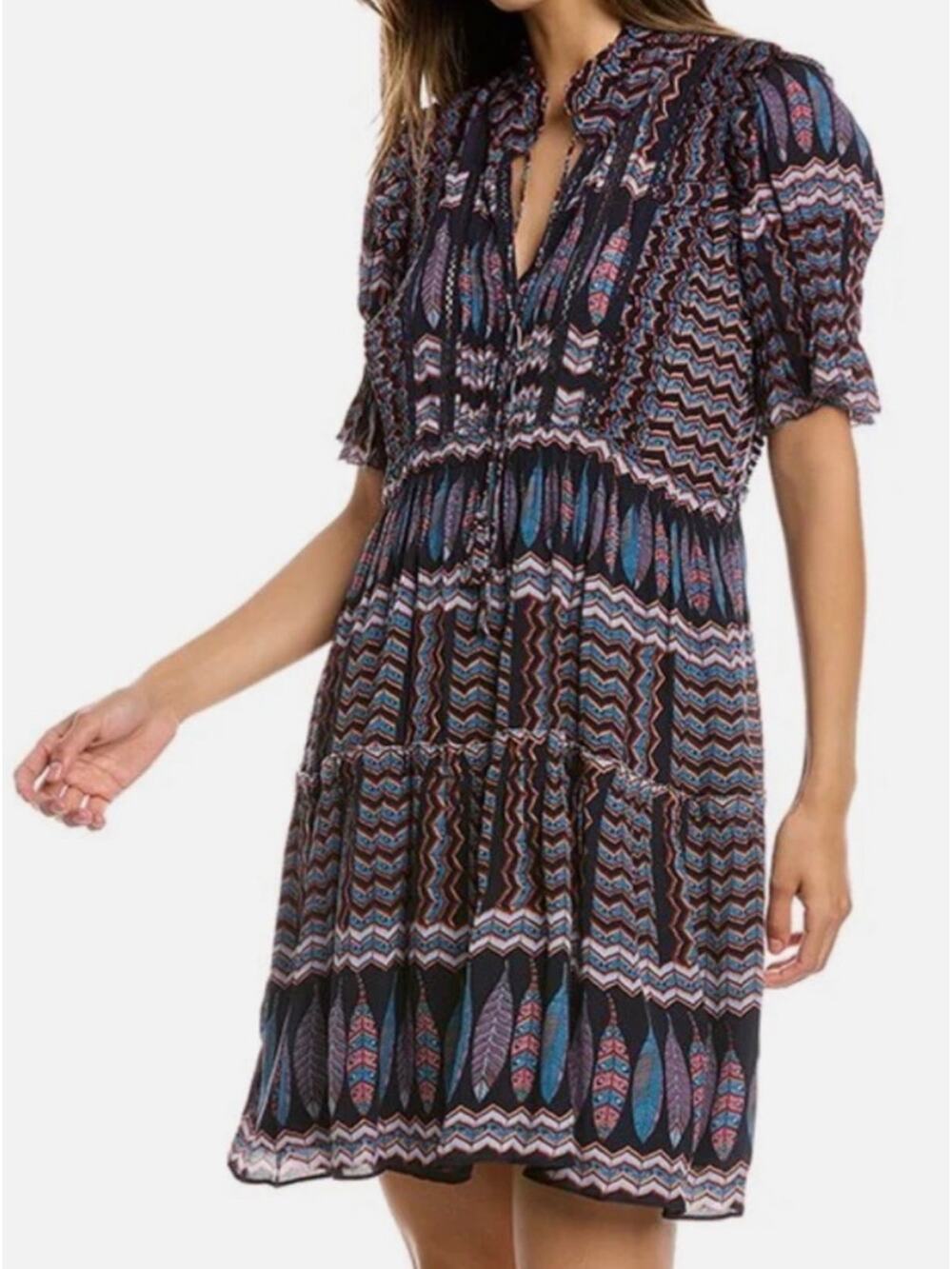 Sea New York Flora Flounce Sleeve Mini Dress Size 4